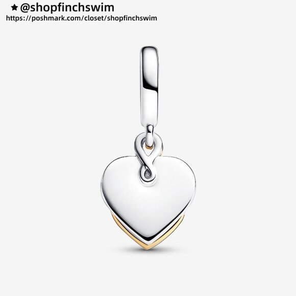 Pandora Lab-grown Diamond Engravable Mum Double Dangle Charm - Picture 2 of 6